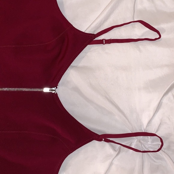 **SOLD - Express Maroon Zip Tank Top - Picture 3 of 3